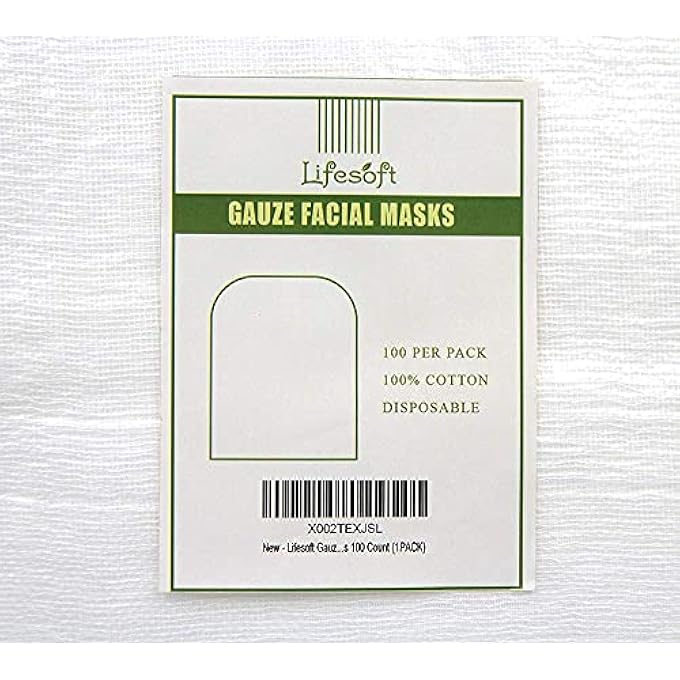 LIFESOFT GAUZE FACIAL MASK, 100% COTTON GAUZE FACIAL PAPER SHEET FOR FACIAL SPA, HIGH FREQUENCY TREATMENTS 100 COUNT (1 PACK) - Image 4
